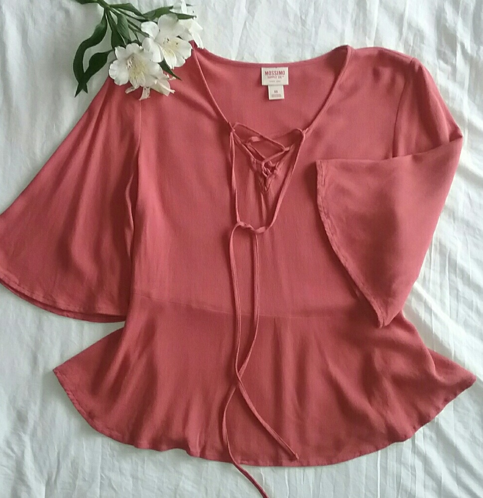 Mossimo Supply Co. Peplum Coral Top - X-Small